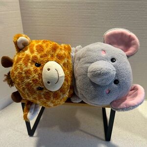 HUG Elephant & Giraffe Stuffed Animal Plush Toy! 2 in 1! Soft! Cute!